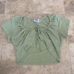 PRINCESS POLLY sage green cropped top